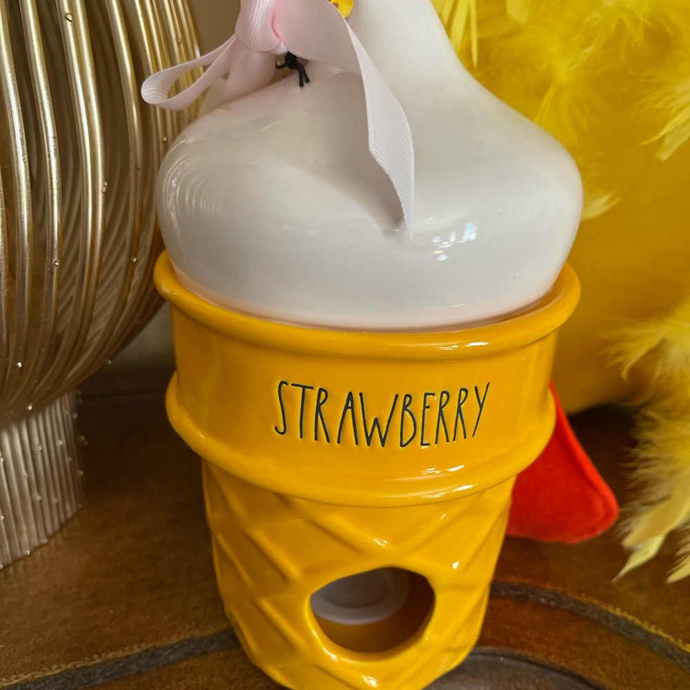 Rae Dunn Strawberry Ice Cream Cone Birdhouse